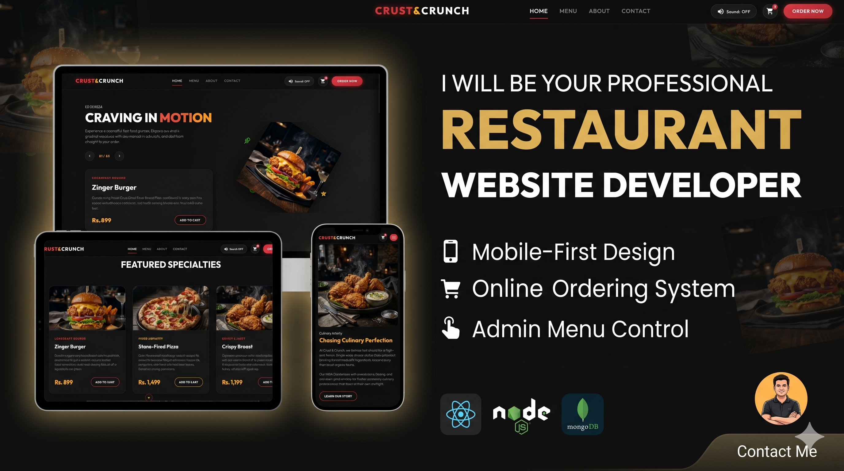 Crust & Crunch – Restaurant Website Demo