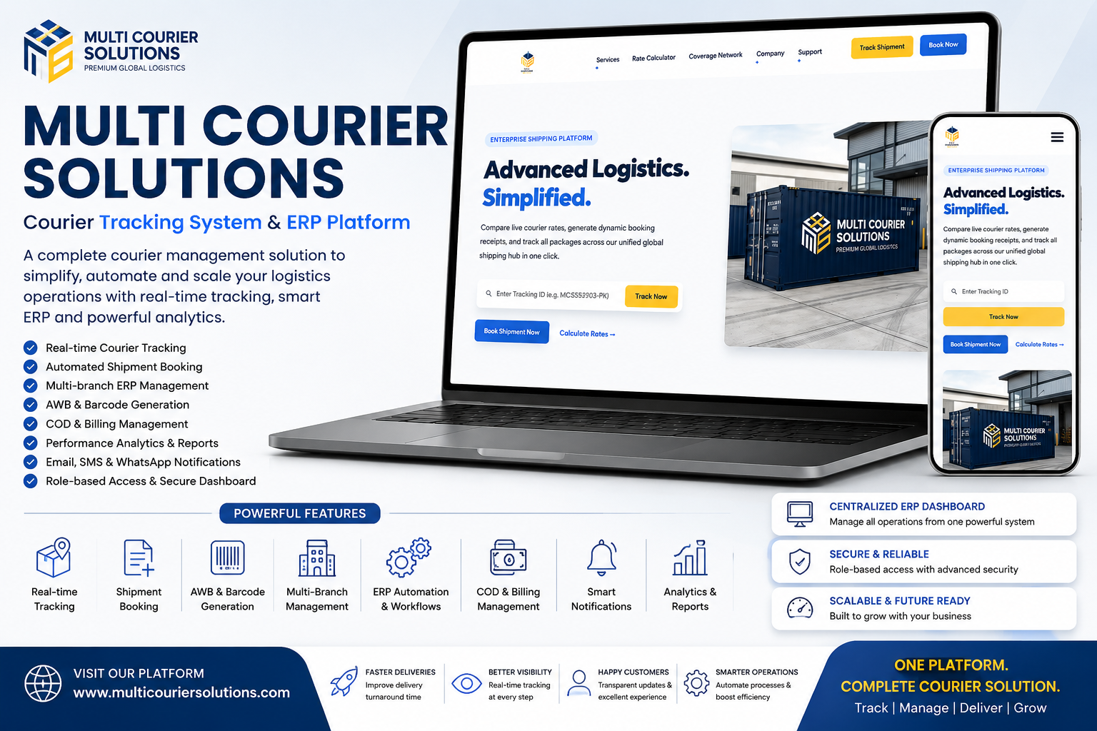 Multi Courier Solutions – Courier Tracking System & ERP Platform